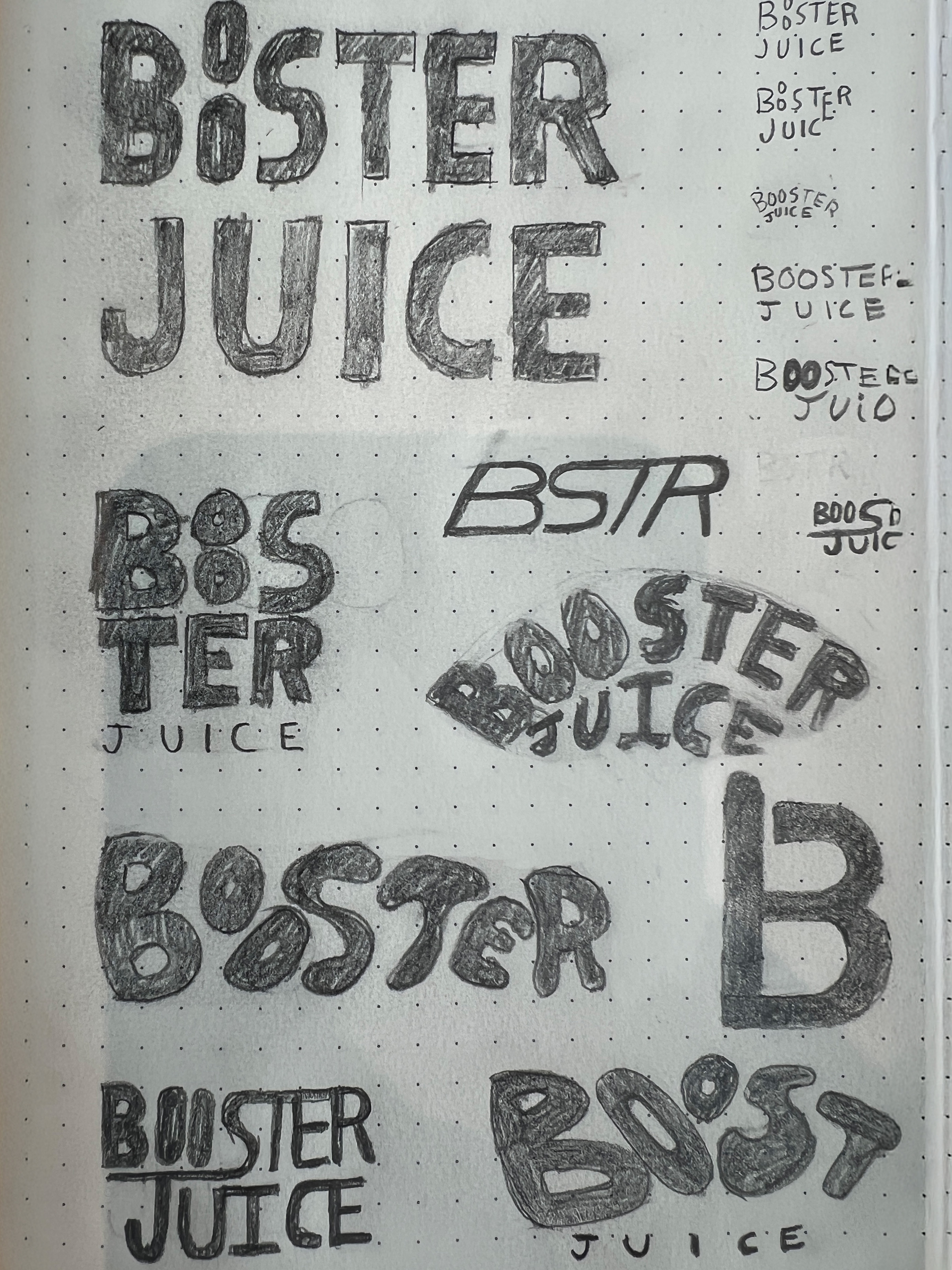 Booster Juice Logo Sketches